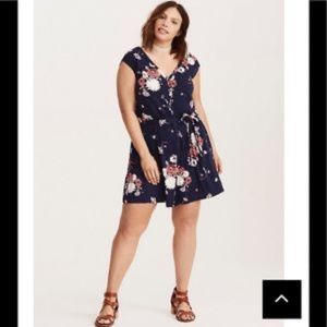 Torrid Blue Floral Challis Romper